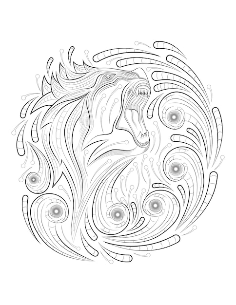 Beautiful Dragon head coloring books pages and hand drawings for adults and children in zentangle