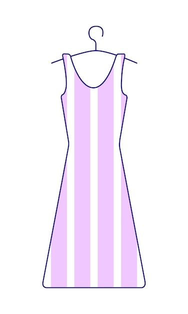 Beautiful dress semi flat color vector element