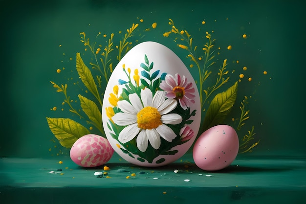 Beautiful Easter Egg with floral ornament