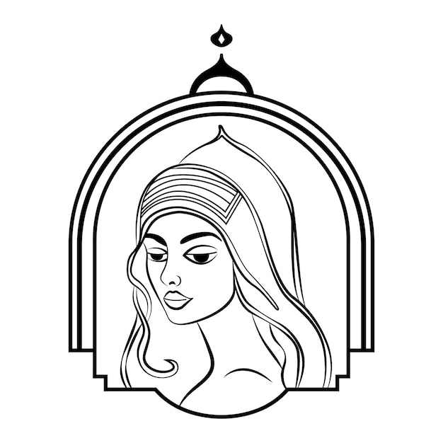 Beautiful eastern woman vector icon design Spiritual flat icon