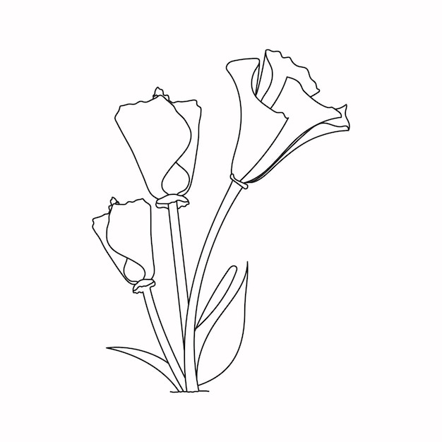 Beautiful Easy Flowers Coloring book Cute Educational Flowers Coloring Page For Kids