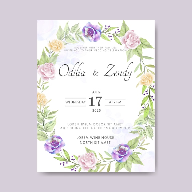 beautiful and elegant floral wedding cards invitation