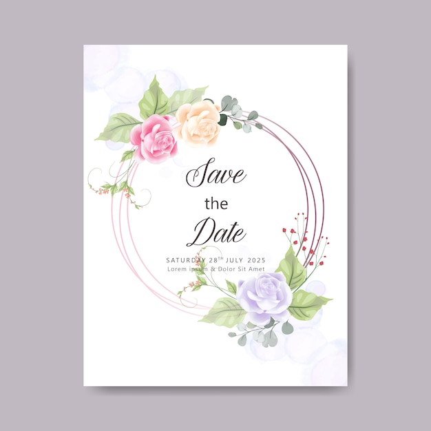 beautiful and elegant floral wedding cards invitation