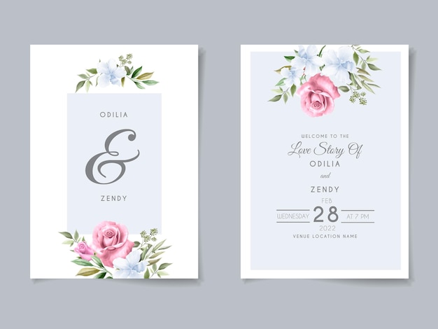 beautiful and elegant floral wedding invitation card templates