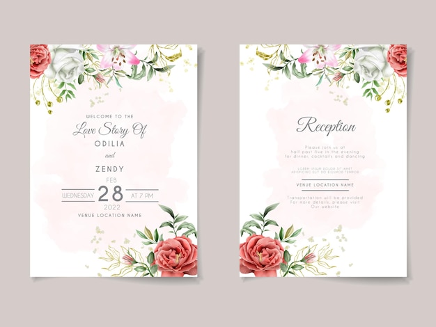 beautiful and elegant floral wedding invitation card templates