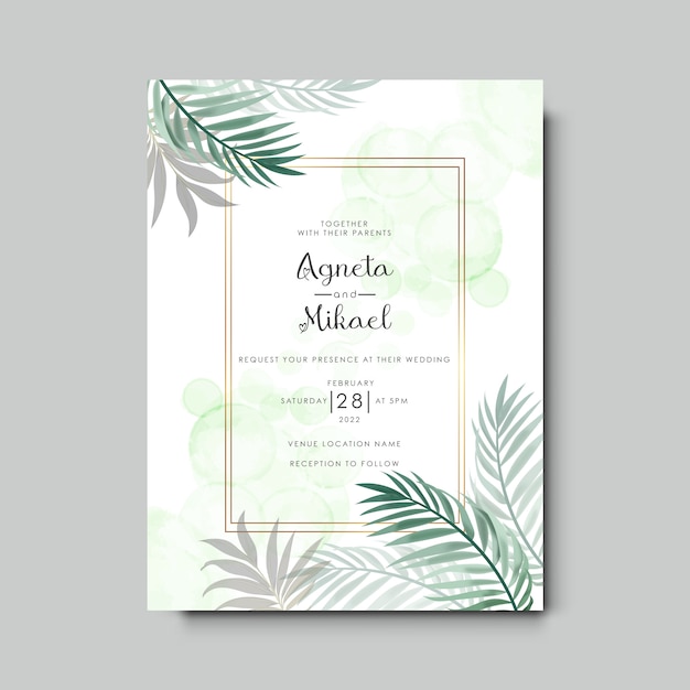 beautiful and elegant floral wedding invitation card