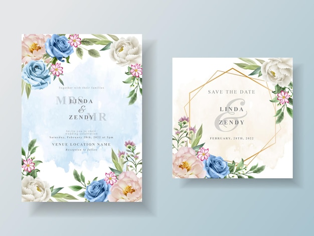 Beautiful and elegant floral wedding invitation cards