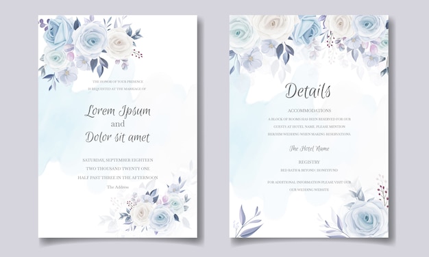 Beautiful and elegant floral wedding invitation