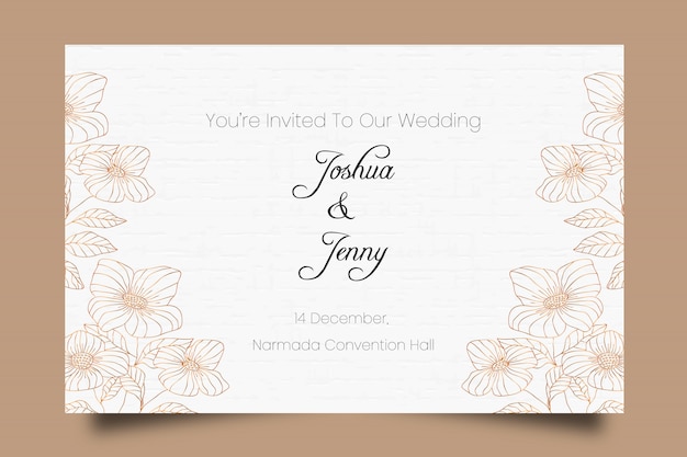 Beautiful elegant wedding invitation template