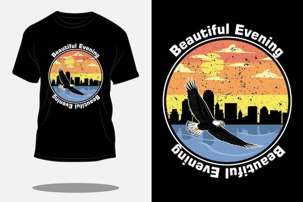 Beautiful evening retro t shirt design