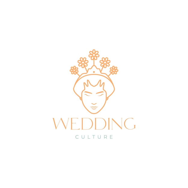 Beautiful face wedding java culture logo