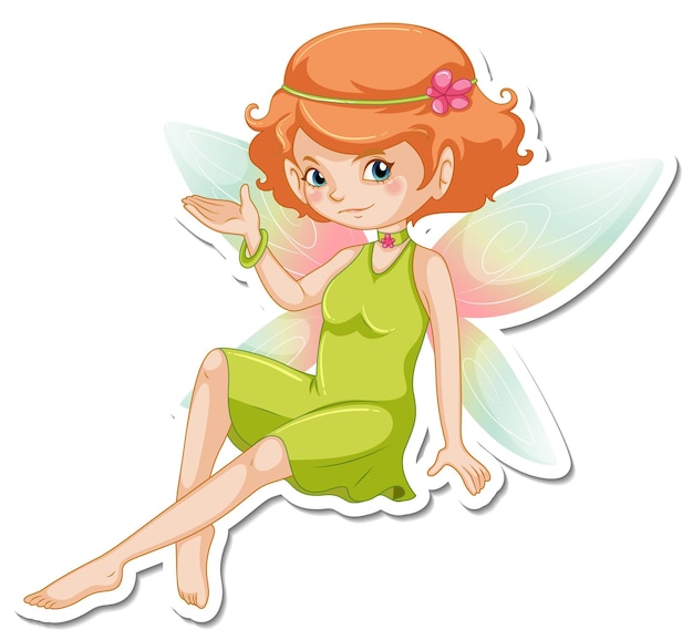 Beautiful fairy cartoon character sticker