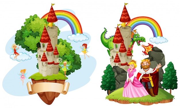 Vector beautiful fairy tale castle