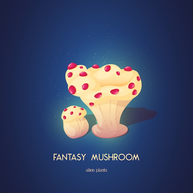 Beautiful fantasy mushroom. Magic unusual nature elements