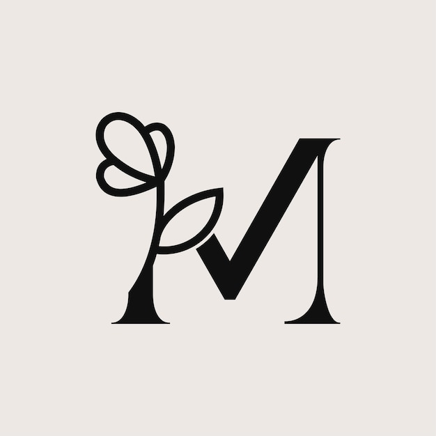 beautiful fashion beauty logo letter M