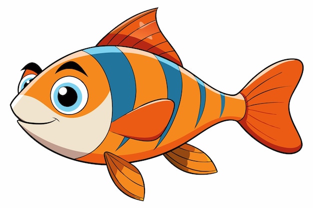 Vector beautiful fish cartoon style on white background