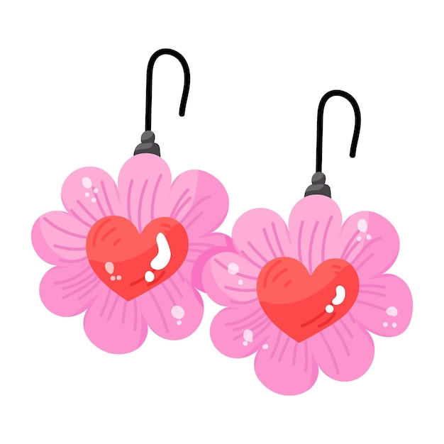 Beautiful flat sticker icon of earrings