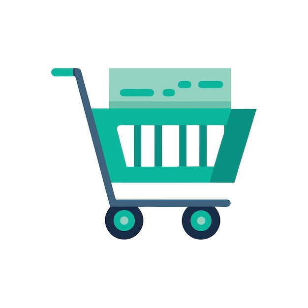 Beautiful flat style shopping cart icon vector illustration