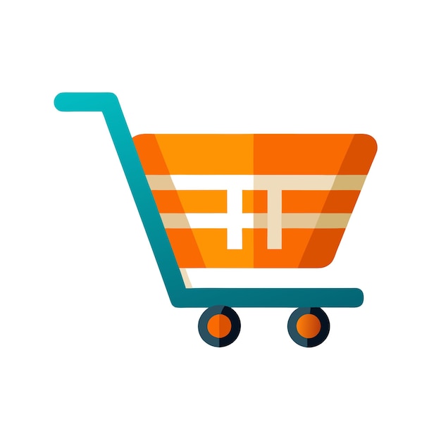 Beautiful flat style shopping cart icon vector illustration