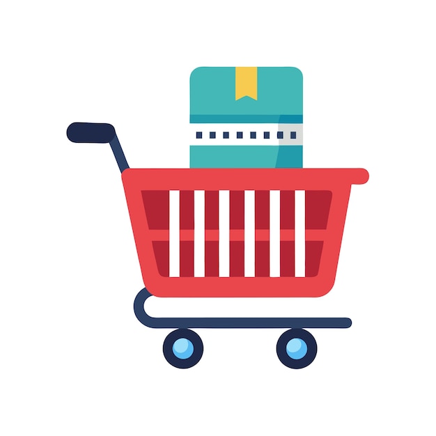 Beautiful flat style shopping cart icon vector illustration