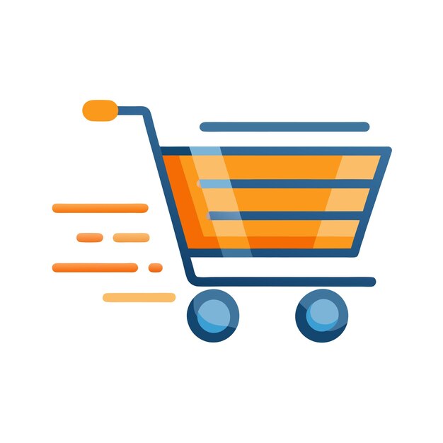 Beautiful flat style shopping cart icon vector illustration