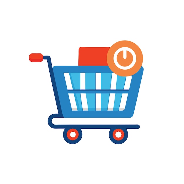 Beautiful flat style shopping cart icon vector illustration