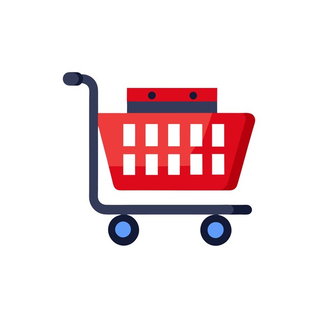 Beautiful flat style shopping cart icon vector illustration