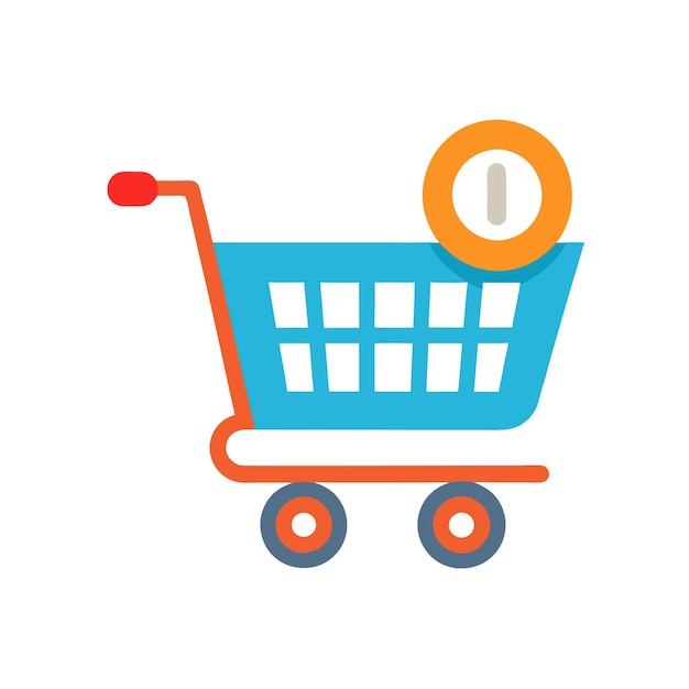 Beautiful flat style shopping cart icon vector illustration