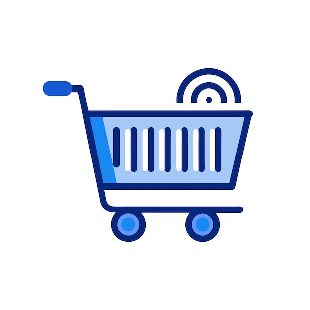 Beautiful flat style shopping cart icon vector illustration