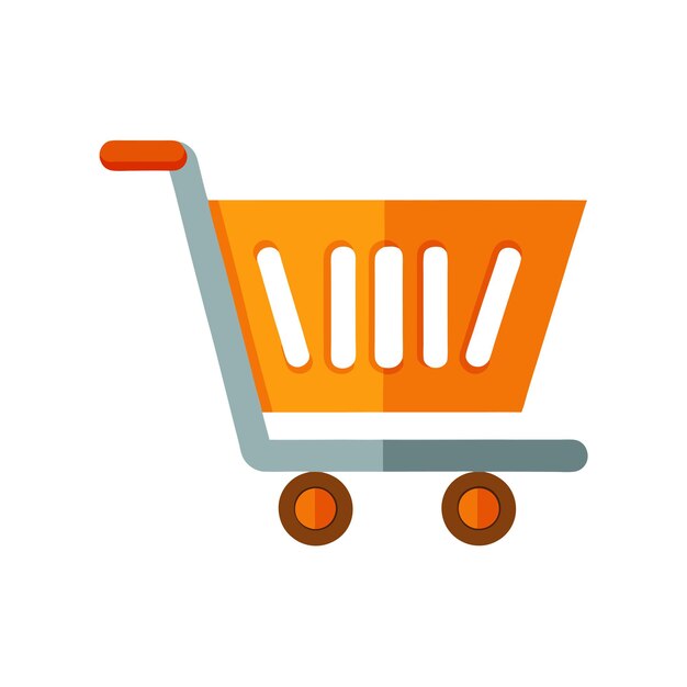 Beautiful flat style shopping cart icon vector illustration