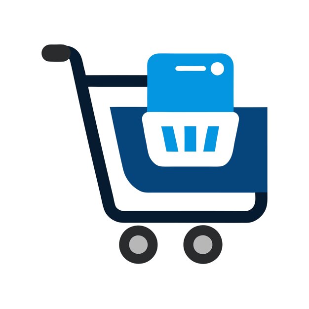 Beautiful flat style shopping cart icon vector illustration