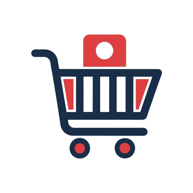 Beautiful flat style shopping cart icon vector illustration