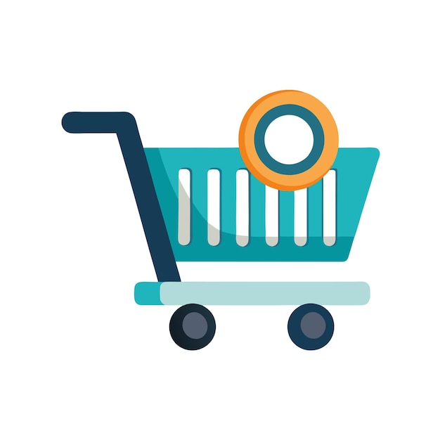 Beautiful flat style shopping cart icon vector illustration