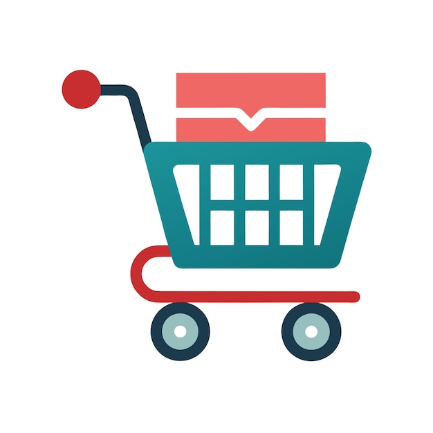 Beautiful flat style shopping cart icon vector illustration