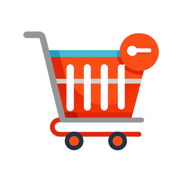 Beautiful flat style shopping cart icon vector illustration