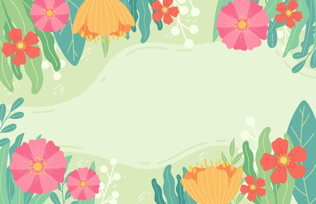 Beautiful floral border or frame with spring flowers for invitations and birthday cards vector