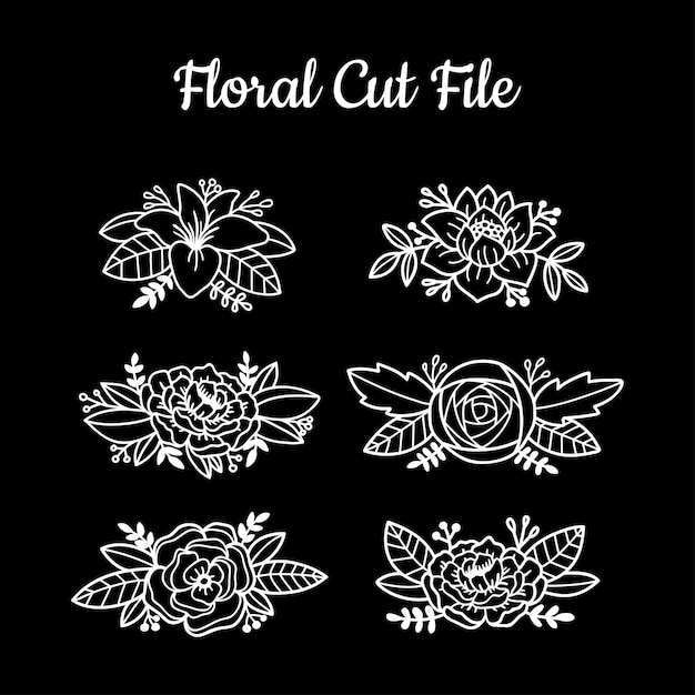 Beautiful Floral Cut File Elements