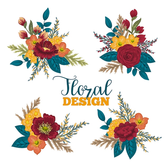 Beautiful floral design.Vector Illustration