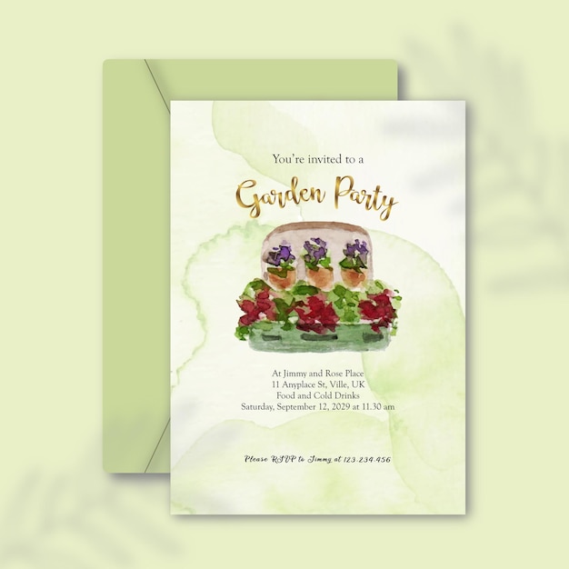 Vector a beautiful floral garden party invitation template design