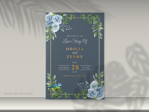 beautiful floral hand drawn wedding invitation cards