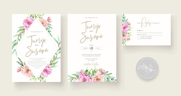 Beautiful floral invitation card template