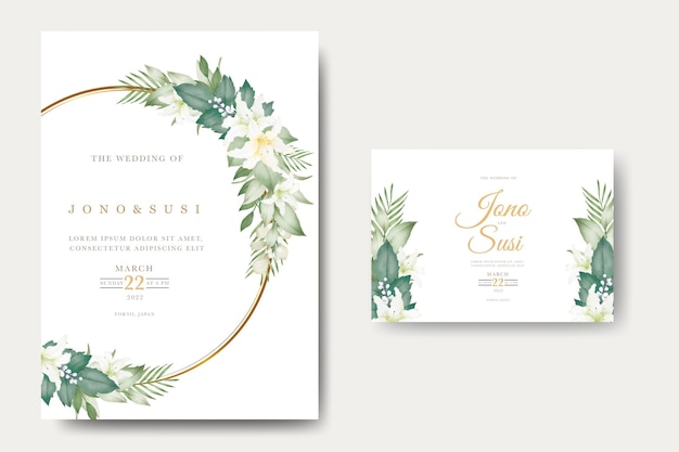 Beautiful Floral Lily wedding Invitation card