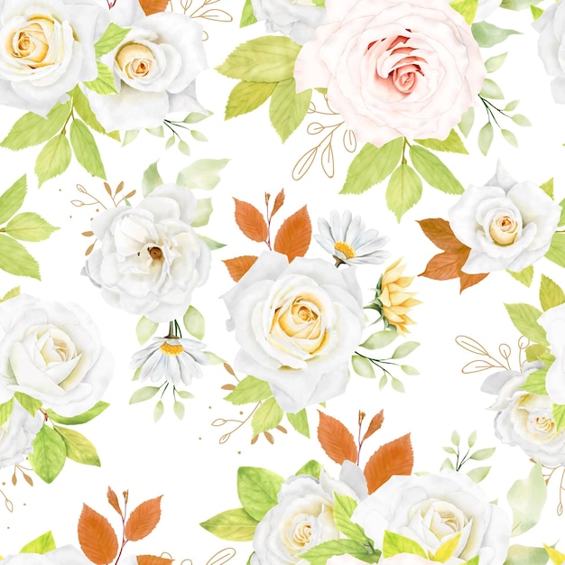 beautiful floral roses seamless pattern