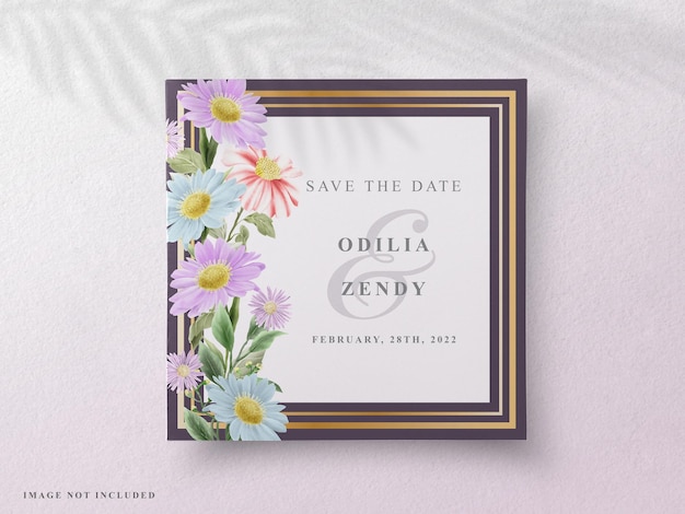 beautiful floral watercolor wedding card