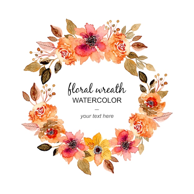 beautiful floral watercolor wreath