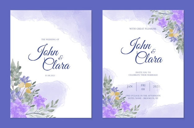 Beautiful floral wedding card template