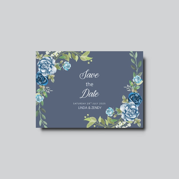 beautiful floral wedding invitation card