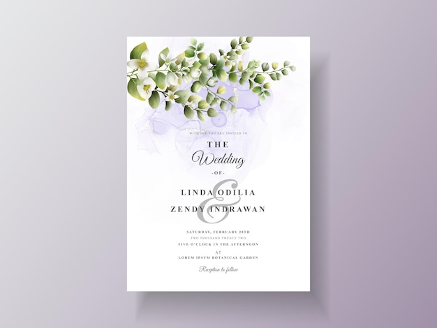 beautiful floral wedding invitation template