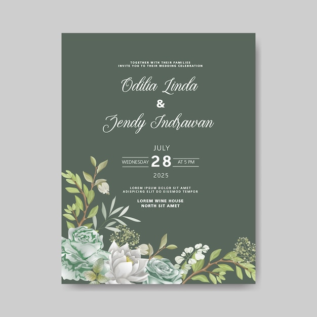 Beautiful Floral Wedding invitation 