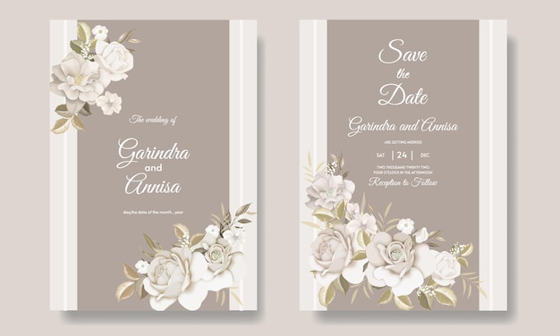 Beautiful floral wedding invitation